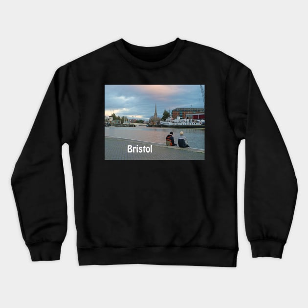 Two guys at Bristol Harbour England UK Crewneck Sweatshirt by fantastic-designs